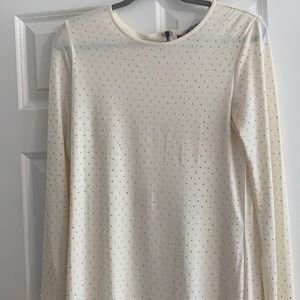 Cream with silver embellishments zipper full back